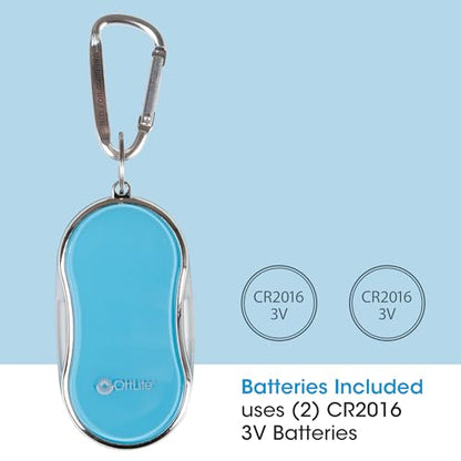 OttLite Pocket LED Magnifier with Carabiner Clip, Light Blue - color: Light Blue