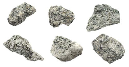 EISCO Porphyritic Granite & Coarse White Marble Rock Specimens, 12 Pc