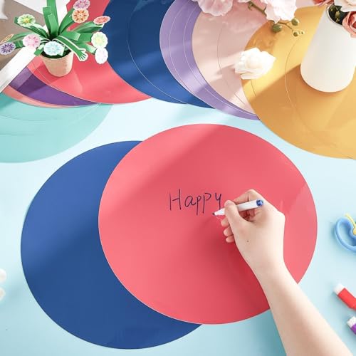 gisgfim 24PCS Dry Erase Dots 12 Inch Whiteboard Marker Wall Decor Removeable Circle Sticker Spots Writing Spots Set for Classroom Table Teachers Students Supplies (Morandi) - style: Morandi