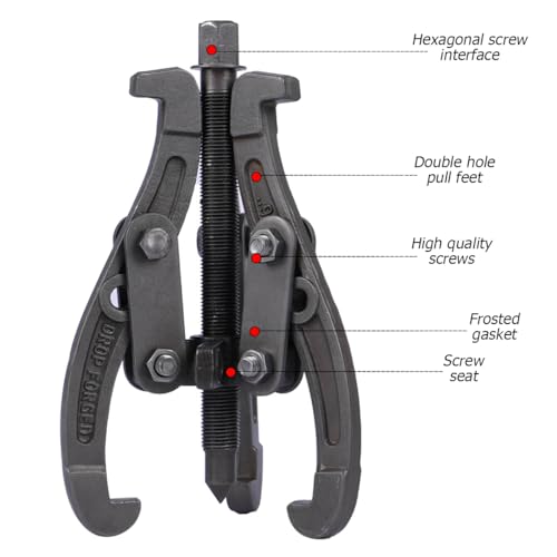BELOMI 3 Inch Carbon Steel 3-Jaw Bearing Puller with Reversible Jaws - size: 3 inch