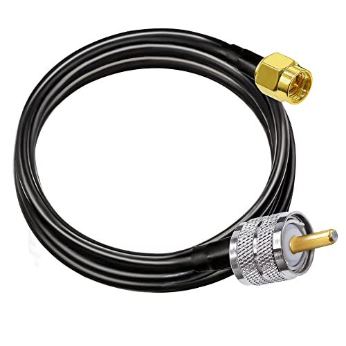 TUOLNK RG58 SMA to UHF PL259 Jumper Cable, 6.6ft(2M) SMA Male to SO239 PL259 Male Extension Coaxial Cable, Low Loss Antenna Pigtail Cable for CB Radio, Ham Radio - size: 6.6ft