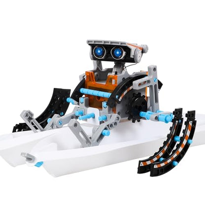 Lucky Doug 12-in-1 Solar Powered Robot Building Kits Toys - color: Grey