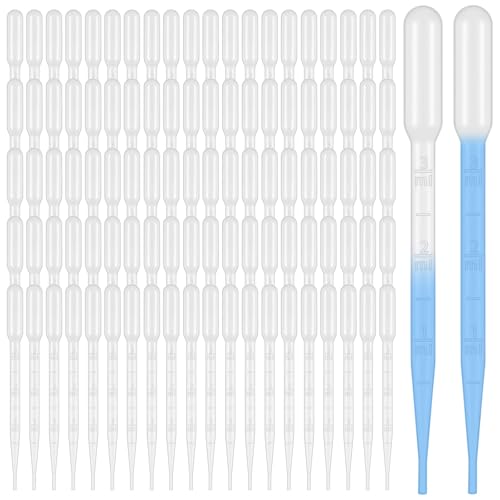 1000 Pcs Plastic Transfer Pipettes Disposable Graduated Pipettes for Scientific Experiment, Essential Oils, Make up Tool (3 ml)