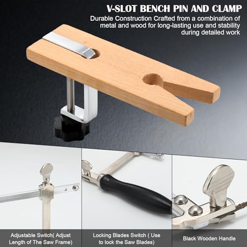 Lothee 4 In1 Jeweler Saw Set Include Saw Frame 144 Blades Clamp Lubricant