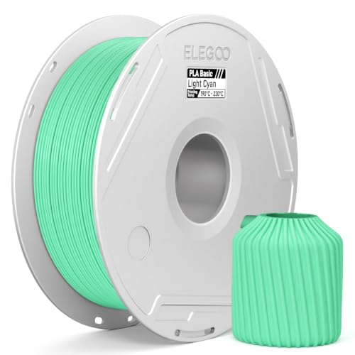 ELEGOO PLA Basic 3D Printer Filament 1.75mm Light Cyan 1KG - color: Pla Light Cyan