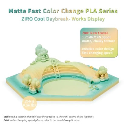 ZIRO Matte PLA Filament, 1.75mm 1kg Fit Most FDM Printer, Cool Daybreak - color: Cool Daybreak (Matte)