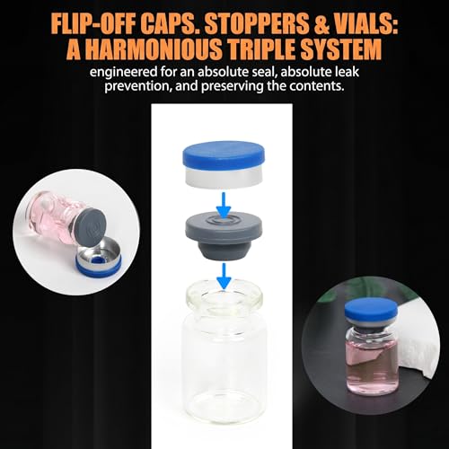 100 Pack 3ml Clear Glass Vials with Caps – 1 Dram Lab Headspace Vials - color: Clear Vial Blue Cap, size: 3ml-20mm