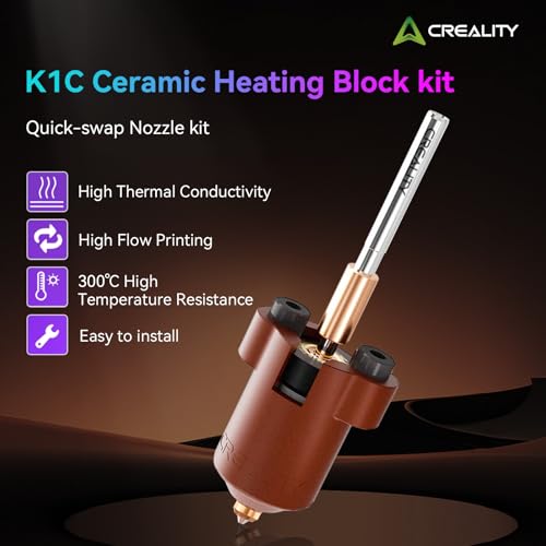 Creality Official K1/K1 MAX/K1C/K1 SE Hotend Kit New Version, Upgrade K1C Ceramic Heating Block Kit, Support 300°C High Temperature and 600mm/s Fast Speed Printing, for Creality K1 Series 3D Printers - style: K1 Series