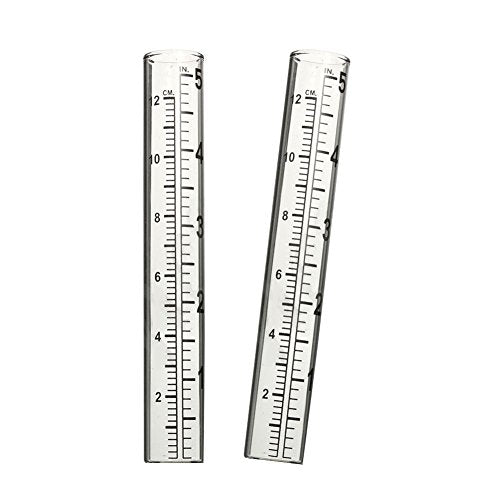 5" Capacity Rain Gauge Glass Replacement Tube for Yard Garden Outdoor (Set of 2) - color: Clear