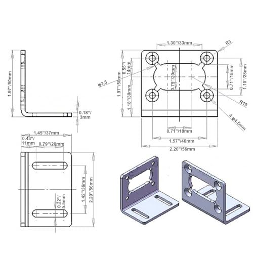 2Pcs 370 Motor Mounting Bracket with Screw Worm Gear Motor Bracket Holder Fixed Fastener DIY Parts DC Motor Mounting Bracket Holder for JGY-370 & A58SW31ZY DC Worm Motor - size: 370 Motor Bracket