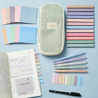 Jutom 39 Pcs Aesthetic Book Annotation Kit,Green,Cute Style - color: Green, style: Cute Style