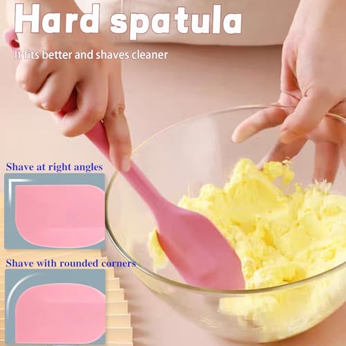 8 Pieces Silicone Spatulas, 11 inch Heat-Resistant Non-stick Spatulas with Stainless Steel Core for Cake Cream Cooking Gadget by COLOGO (11 inch) (Pack of 2) - size: 11 INCHES (Pack of 2)