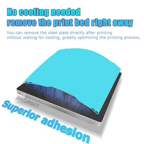 3D Printer Build Plate for Bambu-Lab H2D/H2S,350mm x 320mm, Effortless Print Removal, PLA PETG Compatible, Light Blue - size: H2D/H2S-350mm x 320mm