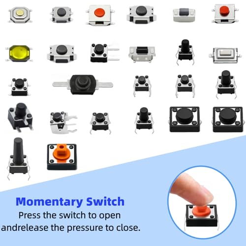 385PCS 27Values Micro Momentary Tactile Push Button Switch Assortment Kit 2 Pins/3 Pins/4 Pins Tact Pushbutton Switches Set - style: 385 PCS 27 Values
