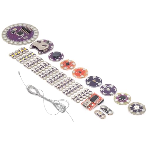 Wearable LED Sensor Kit with Temperature Sensor and Cable, DIY Electronic Components for Projects, Electronic Sensor Kit for STEM Education and Prototyping