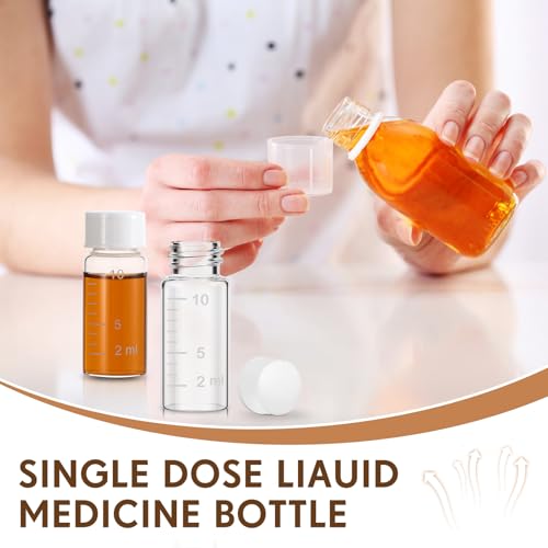 Baderke 4 Pcs Liquid Medicine Travel Container, Clear,10ml - color: Clear, size: 10ml