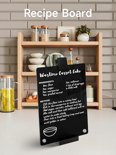 2 Pack Acrylic Black Dry Erase Board with Stand - 12"x 8" - size: 12"W x 8"H (2 Pack)