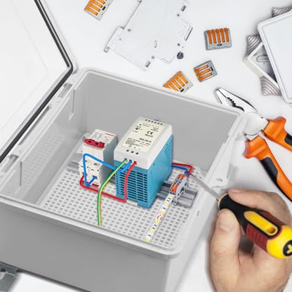 Outdoor Waterproof Electrical Box Junction Box Weatherproof IP67 ABS Plastic Enclosure Switch Router Project Box Electronics Enclosure with Mounting Plate Wall Bracket Clear 5.9"x5.9"x3.5" - color: Clear, size: 5.9" x 5.9" x 3.5"