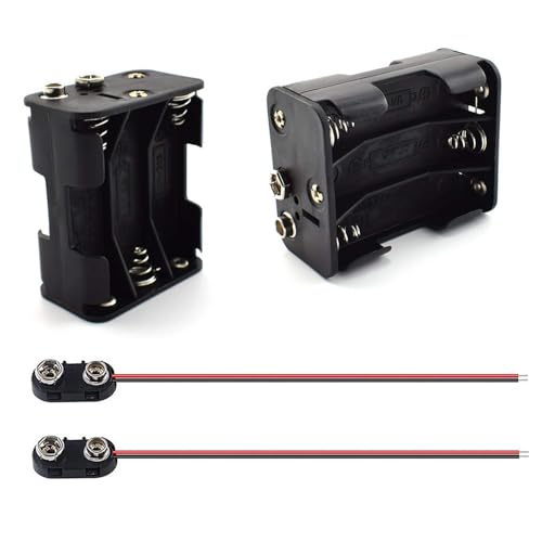 SDTC Tech 2-Set 6X 1.5V AA Battery Holder and I Type Snap Connector Kit - size: 6 Slot