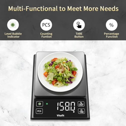 Vitafit 11lb Digital Food Scale High Accuracy 0.1g, Kitchen Scale Big LED