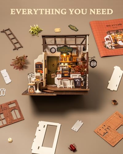 Rolife Coffee Shop DIY Miniature House Kit with LED Light - color: Coffee Shop