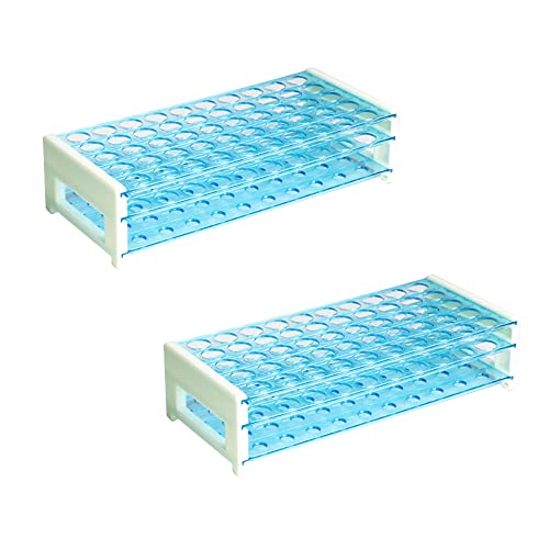 Detachable Plastic Tube Rack Set, 2pcs, Suitable for Tubes of Dia.≤17mm, 50 Holes Test Tube Holder, for Classroom, Lab,TTRP50A2 - size: 2 Pcs of 50 Holes,for Tubes of Dia.≤17mm