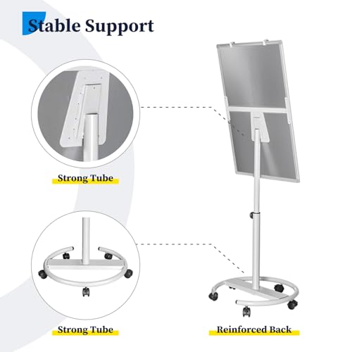 Maxtek Whiteboard on Wheels 36 x 24 in, Magnetic Rolling Dry Erase Easel - color: White, size: 24"W x 36"H