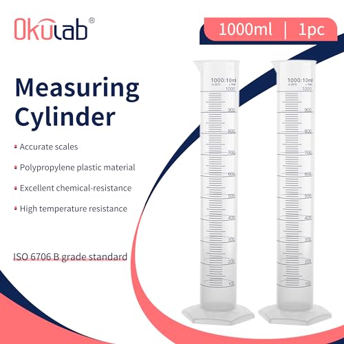 Economic Graduated Measuring Cylinder, Vol.1000ml, PP material, with Blue Printed Graduation,MCP1000A1