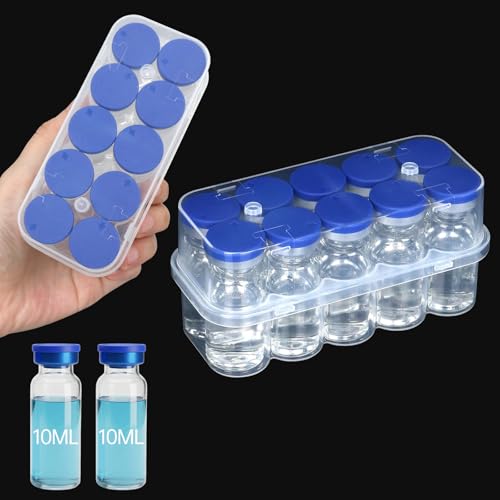 10ml Vial Peptide Storage Case —10-Slot Insulin & Peptide Organizer Bag for Fridge, Transparent Protector Box Holder for 1-3mL Glass Vials (Insulin, GLP-1, Peptides, Etc.) by WIBOND