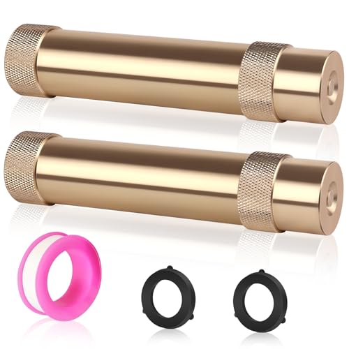 Brass Garden Hose Nozzle, 3/4inch GHT Adjustable Twist Spray Nozzle, 2 Pack
