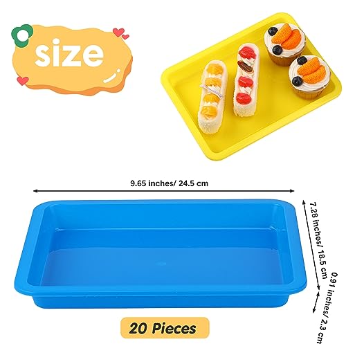 20 Pcs Small Plastic Art Sand Tray, Blue, Green, Yellow, White, Red - color: Blue, Green, Yellow, White, Red
