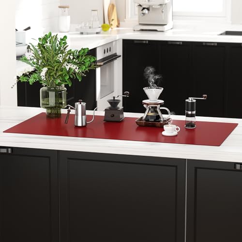 Silicone Protector Mat 47x24 Inch,Red - color: Red