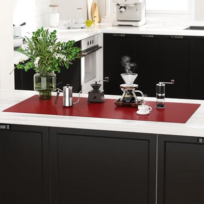 Silicone Protector Mat 47x24 Inch,Red - color: Red