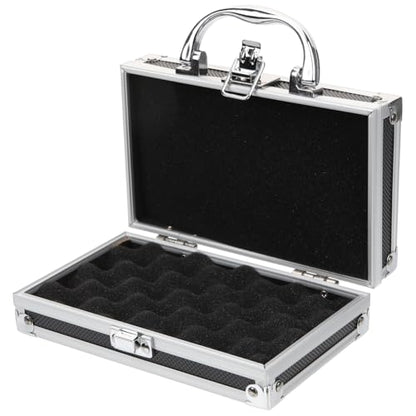 7-Inch Mini Aluminum Briefcase Hard Shell Metal Tool Box with EVA Foam Shockproof Storage Case for Precision Instruments Valuables