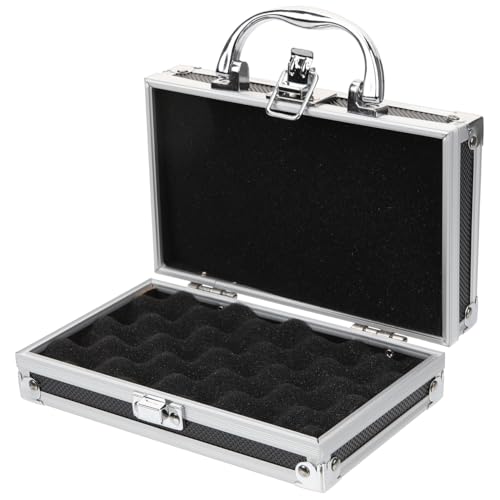 7-Inch Mini Aluminum Briefcase Hard Shell Metal Tool Box with EVA Foam Shockproof Storage Case for Precision Instruments Valuables