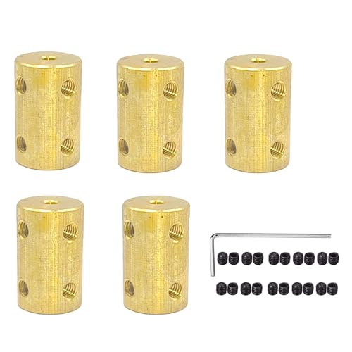 5Pcs 3.17mm to 3.17mm Brass Rigid Motor Shaft Coupling Coupler Transmission Connector Sleeve Adapter for RC Boat Car Airplane 3D Printers - size: 3.17mm to 3.17mm