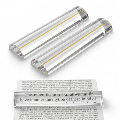 Reading Magnifier for Books, 2 Pack 2X Optical Acrylic Magnifier Bar - color: High Contrast Yellow