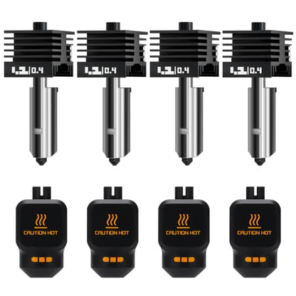 4 Pack 0.4MM P2S Hotend for Bambu Lab P2S/X2D/H2D/H2S/H2C/A1/A2L/A1 Mini - style: 4PCS 0.4MM Hotends