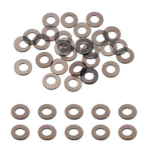uxcell 30 Pcs M4 PVC Flat Washers 4mm ID 8mm OD 1mm Thick Plain Washer Grommets Plastic Sheet Gasket Fastener Sealing Spacer Gasket Ring Water Hose Washers, Clear Black - size: 4mm x 8mm x 1mm
