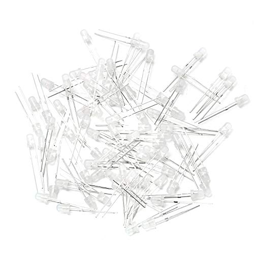 CHANZON 100 pcs 3mm Green Diffused LED Diode Lights (DC 3V 20mA) - color: D) White-green (100pcs)