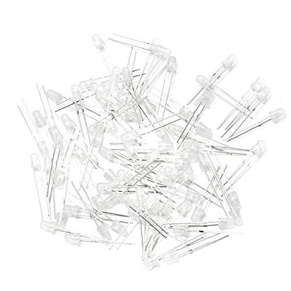 CHANZON 100 pcs 3mm Green Diffused LED Diode Lights (DC 3V 20mA) - color: D) White-green (100pcs)