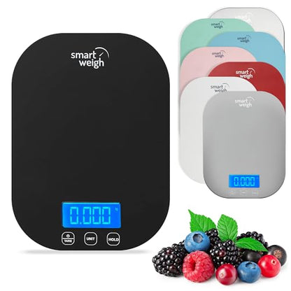 Smart Weigh Black Digital Kitchen Scale, 11 lb x 1g, Weight Loss Tracking - color: Black