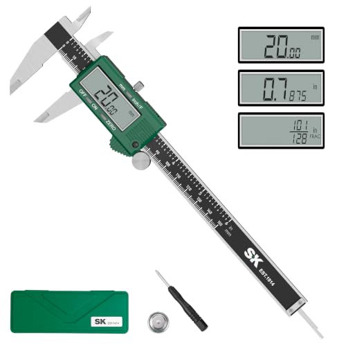 SK 6'' Digital Calipers, Vernier Caliper Measuring Tool, ±0.001" Accuracy