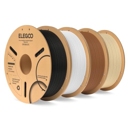 ELEGOO PLA 3D Printer Filament 1.75mm 4KG Black/White/Brown/Beige - color: Black/White/Brown/Beige, size: 4kg