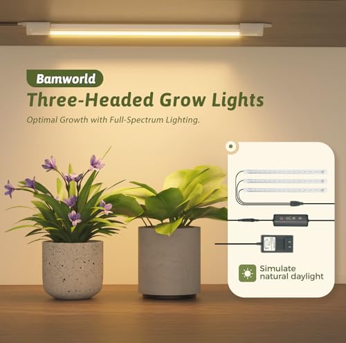 Bamworld Plant Stand with Grow Lights Large Plant Shelf Indoor Hanging Plants
