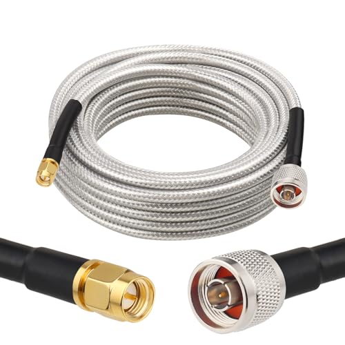 MOOKEERF RG8X N Male to SMA Male Cable 20FT,Ultra Low Loss RG8X Stranded Core SMA to N Cable 50 ohm for WiFi Router,GPS Receiver,Antenna,Signal Booster Use - size: 20FT