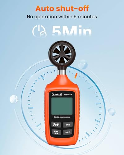 Anemometer with Backlit for HVAC, Drone, Sailing, Outdoor Activities - color: Orange