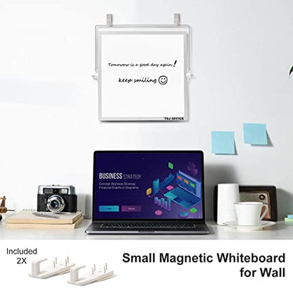 TSJ OFFICE Small White Board - 10 X 10 Inches Silver Framed Dry Erase Board - color: Silver, size: 10"W x 10"H