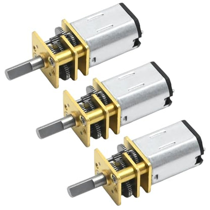 VIKKSAER 3Pcs DC 6V 100RPM 6mm N20 Singel Shafts High Torque Speed Reduction Motor with Metal Gearbox, Mini Metal Gearwheel Gear Motor, Micro Motor for DIY RC Toys
