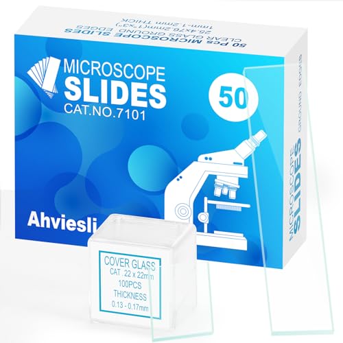 Microscope Slides and Covers Kit – 100 Blank Pre-Cleaned Glass Slides for Microscope, 200 Cover Slips, for Teachers, Students, Educators, and Science Enthusiasts